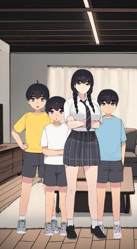 4 兄弟姐妹假期时间(Fumika、Toru、Yuto 和 Minato)