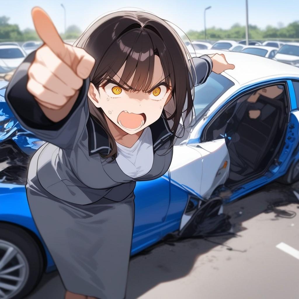 你他妈撞坏了我的车