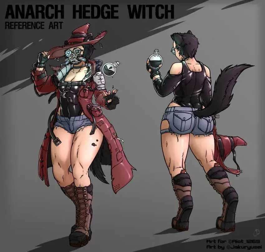 Midrora Enrai 狗 半人 赛博朋克 女巫