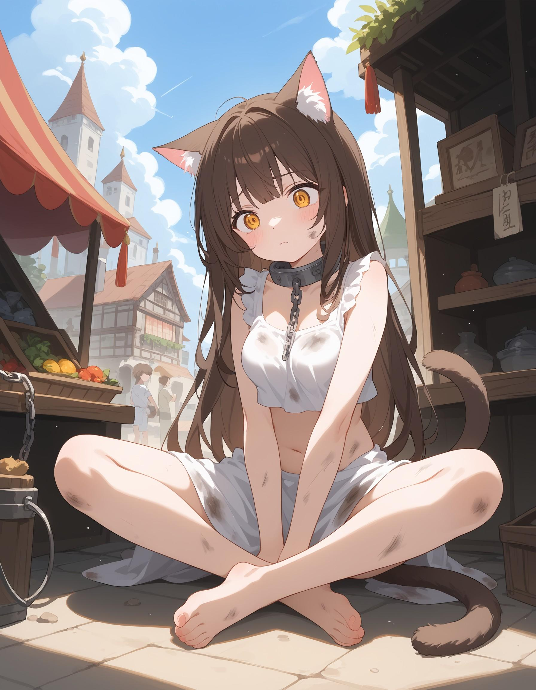 艾莎,市场上的猫女奴隶